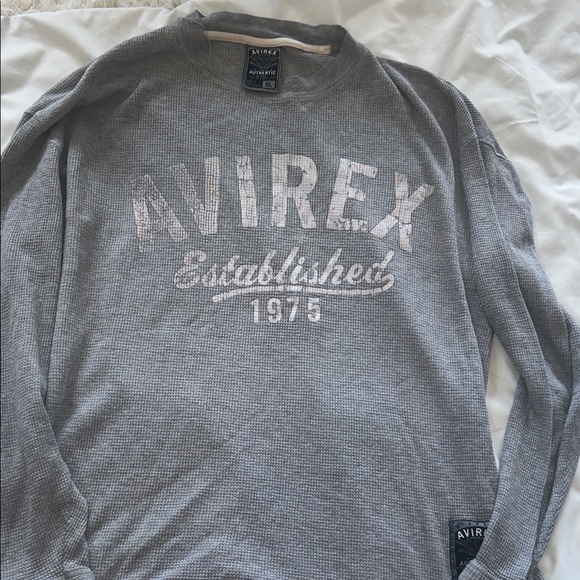 Avirex Heather Gray Crewneck Top - Picture 1 of 2